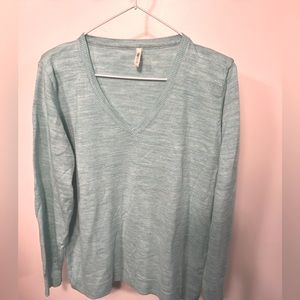 Defacto Basic V-Neck 100% Marino Wool Sweater Large